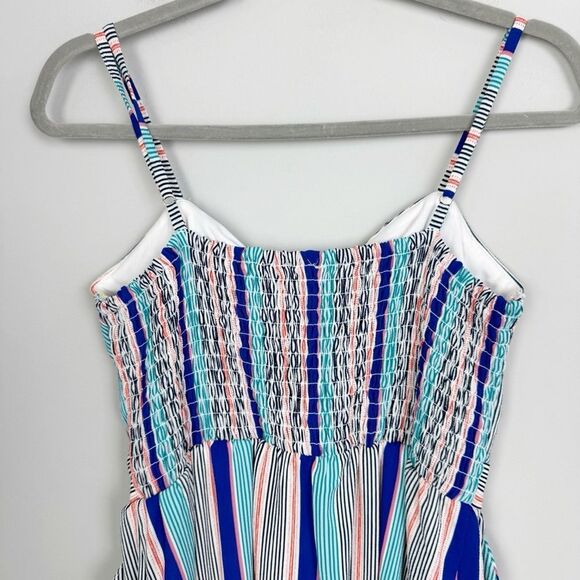 JUNE & HUDSON | Striped Tie Front Multicolor Midi Dress Women’s Size Small - Picture 8 of 10